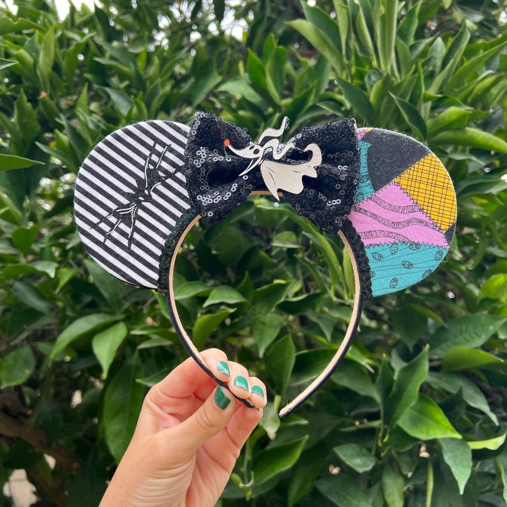 Disney Jack and Sally Nightmare Mickey ears headband